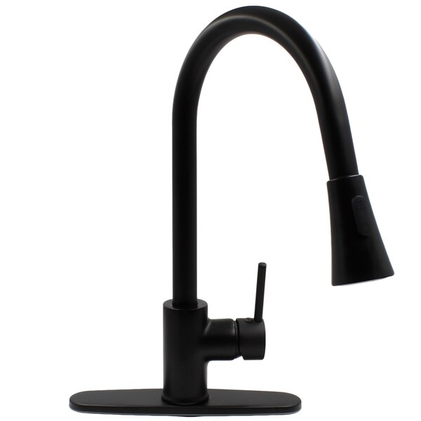 Novatto Dual Action Single Lever Pull-down Kitchen Faucet in Matte Black NKF-H14MB-D - main